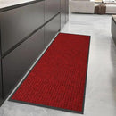 fani Heavy Duty Large Outdoor Indoor Entrance Black Doormat Waterproof Low Profile Entrance Rug Front Door Mat Patio Anti-Skid Rubber Back, 23x72 inch (Red) by GreenHaven Gardens