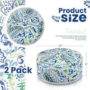 2 Pack Outdoor Inflatable Ottoman Waterproof Inflatable Pouf Foot Rest with Handle D21 x H9 Portable Outdoor Foot Rest for Patio Garden Camping or Home by CozyNest Decor