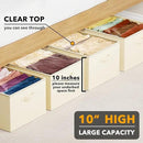 SpaceAid 4 Pack 10" High Under Bed Storage Containers, Large Underbed Storage Organizer Bins with Lids for Bedroom, Dorm, Clothes, Closet Organization, Bed Sheets and Blankets (Beige) by CozyNest Decor