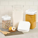 Felli Flip Tite Acrylic Food Storage Container with Lid 6” XL Air Tight Ring Seal Flip Top, Plastic Kitchen Baking Canister for 5 lb Flour Sugar Rice Protein Powder Pantry Organizer (Nest-M, White) by TinyTreasures Baby Boutique