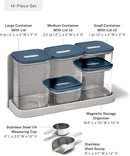 Caraway 14-Piece Glass Airtight Food Storage Containers with Lids – Non-Toxic, BPA-Free Kitchen Storage Containers – Stackable, Space-Saving Airtight Containers for Dry Goods and More - Navy by CozyNest Decor