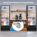 Tylza Commercial Refrigerator with Glass Door Display Beverage Fridge, 350L Upright Beverage Cooler Merchandiser with Rebound Door, Fast Cooling, Low Noise, Black by CozyNest Decor