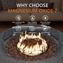 COSIEST 42 inch Outdoor Propane Fire Pit Coffee Table w Concrete Round Base Patio Heater, CSA Certified, 50,000 BTU Stainless Steel Burner, Free Lava Rocks, Rain Cover, Wind Guard, Tank Cover, Gray by GreenHaven Gardens