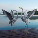 24-27 Inch Standing Crane Garden Sculptures & Statues, Crane Metal Yard Art for Backyard, Lawn, Patio, Porch, Birthday, Wedding Decorations, Gray by CozyNest Decor