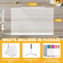 LED Acrylic Message Board, Light Up Acrylic Dry Erase Board 11.8x7.9”, LED Note Board with Colors for Kids, Glow Memo Message Writing Board with Light, Drawing Stencils Set & Unique Border by TinyTreasures Baby Boutique
