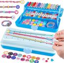 Friendship Bracelet Making Kit with Storage Box,DIY String Bracelet Arts and Craft for Girls Aged 8-12,Kids' Travel Activity Toy Set,Birthday Gifts for Ages 6 7 8 9 10 11 12 Year Old (Light Blue) by TinyTreasures Baby Boutique