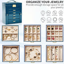 AKOZLIN 6-Tier Jewelry Box Lockable Leather Jewelry Storage Case with 5 Drawers for Women Girls Ring Necklace Earring Bracelet Holder Organizer with Mirror Blue by TinyTreasures Baby Boutique
