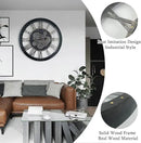 36 Inch Moving Gear Wall Clock, Oversized Wall Clocks, Clock Living Room Decor, Solid Wood Frame, Battery Operated, Large Wall Clock with Steampunk Industrial for Fireplace(Black) by CozyNest Decor