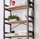 IRONCK Bookshelves and Bookcases, 31.5in Wide Shelf 5-Tier Ladder Shelf 110lbs/shelf Vintage Industrial Style Bookcase for Bedroom Living Room Home, Rustics Brown by CozyNest Decor