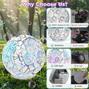 Bubble Machine Automatic Bubble Blower for Kids Toddlers Rechargeable Portable Spherical LED Bubble Maker Electric Auto Rotating 45°/360° Outdoor Toy Birthday Party Wedding (Spherical Crackle White) by TinyTreasures Baby Boutique