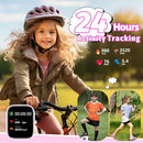 Kids Watch with Fitness Tracker No Phone/APP Needed,19 Sport Mode,1.5" DIY Dial,IP68 Waterproof,Sleep Monitor,Pedometers,Heart Rate,Great Birthday Gift for Boys Girls Teens 6-14 (Pink) by TinyTreasures Baby Boutique