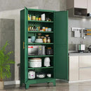 Green Metal Storage Cabinet,75" Steel Cabinets for Home Office, Kitchen Pantry Storage Cabinet with Doors and 5 Adjustable Shelves, Tool Cabinets, for Office, Home, Garage, School by CozyNest Decor