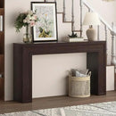 Rresyet 55 Inch Long Console Table, Sofa Table Behind Sofa, Wooden Entryway Table, Farmhouse Entryway Table for Entry, Hallway, Living Room (Cherry) by CozyNest Decor