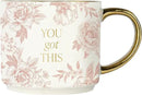 Sweet Water Decor You Got This Gold Handle Coffee Mugs - 17oz Cute Coffee Mugs for Hot & Cold Drinks - Spring Home Decor and Gift - Ideal Tea & Espresso Cups by CozyNest Decor