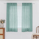 MYSKY HOME Sheer Curtains 63 Inch Length for Bedroom, Window Curtain Panels Light Filtering Privacy Protect Drapes Set, Boho Farmhouse Style Texture Soft Touch, 50" x 63", Turquoise, 2 Panels by CozyNest Decor