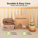 KeaBabies 2-Pack Muslin Crib Sheets for Boys, Girls - 100% Organic Cotton Fitted Baby Crib Mattress Sheet, Soft Breathable Standard Toddler Bed Cover Bedding Set, Neutral, Durable 52x28 (Russet) by TinyTreasures Baby Boutique