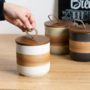Small Ceramic Jar with Lid, Coffee Container Canister Kitchen Food Storage Jars for Spice Sugar Tea Bag, Stackable Decorative Jars for Countertop, White & 5oz by CozyNest Decor