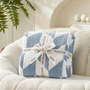 Snuggle Sac Chevron Throw Blanket for Couch, Reversible Super Soft Warm Blankets Cozy Knit Fuzzy Plush Lightweight Throws for Sofa, Bed, Camping, Blue, 50x60 inches by TinyTreasures Baby Boutique