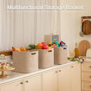 OIAHOMY Storage Cubes 11 Inch Storage Bins-3-Pack, Cotton Rope Woven Baskets for Organizing, Square Storage Baskets for Shelves Organizer, Classroom, Kids Toy Bins, Closet, Baby Nursery-Brown by TinyTreasures Baby Boutique
