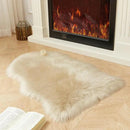 AMTOVO Faux Fur Rug, Beige Small Area Rug, Fluffy Sheepskin Rug, Fuzzy Ultra Soft 2 x 3 ft Shag Rugs for Bedroom Sofa Throw Cushion Room Decor, Sheepskin by CozyNest Decor