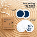 2-Pack Round Inkless Baby Hand and Footprint Kit - Mess Free Ink Pad for Newborn Keepsake, Dog Nose & Paw Print Kit, Clean Touch Ink Pad for Baby Hand & Footprints, Ideal New Mom Gifts (Navy) by TinyTreasures Baby Boutique