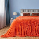GONAAP Fuzzy Faux Fur Throw Blanket Queen Size Orange Super Soft Cozy Plush Fuzzy Shaggy Blanket for Couch Sofa Bed (Orange, Queen(90"x90")) by CozyNest Decor