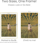 Homeforia 27x40 Picture Frame Gold, High End Metal 27 x 40 Large Poster Frames with Mat 24 by 36 inch Photo, 27x40 Gold Frame Matted to 24x36 for Print, 40x27 Frame, Tempered Glass, Wall Kit, Set of 1 by CozyNest Decor