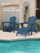 KINGYES Folding Adirondack Ottomans Set of 4 for Adirondack Chair, Navy by CozyNest Decor