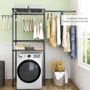 Over Washer and Dryer Shelves,3 Tier Adjustable Wire Shelving Laundry Room Storage Organization Clothes Drying Rack with Mounted on the Wall Expandable Hanger Rods&Hook,55"~74.5"Wx13.4"Dx77"H by CozyNest Decor