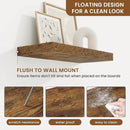 fuqing Floating Shelves for Wall, Bathroom Shelf Wall Mounted for Storage, Shelves with Invisible Bracket for Bedroom, Kitchen, Living Room, Farmhouse Small Book Shelf, 16 Inch Set of 2, Rustic Brown by CozyNest Decor