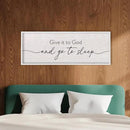 LuZhiQiang Give It To God And Go To Sleep Sign Above Over Bed Wall Decor Art 40"X15" for Master Bedroom Large Wood Framed Hanging (White) by CozyNest Decor
