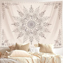 Lunerfex Boho Floral Tapestry Mandala Wall Tapestry, Cute Tapestries for Bedroom Beige Flower Tapestries Wall Hanging for Bedroom Living Room Decor Beige-2 70"x90" by CozyNest Decor