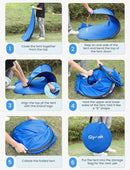 Glymnis Pop Up Beach Tent Beach Shade Tent for 1-4 Persons Sun Shelter UPF 50+ Enclose Zipper Door Portable Easy Up Beach Tent by TinyTreasures Baby Boutique