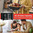Gourmia Toaster Oven Air Fryer Combo 17 cooking presets 1700W french door digital air fryer oven 24L capacity accessories, convection rack, baking pan tray recipe book GTF7460,Large,Black by CozyNest Decor