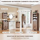 Bathroom Floor Cabinet, Farmhouse 24" Wide Cabinet with Drawer, Adjustable Shelf, Barn Doors, Cabinets for Bathroom, Kitchen, Living Room, Rustic Brown by CozyNest Decor