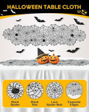 eZAKKA 5 Pack Halloween Decorations Indoor Halloween Spider Web Tablecloth Table Runners Fireplace Mantel Scarf Cobweb Lampshade Scary 3D Bats for Parties Gothic Spooky Home Decoration by CozyNest Decor