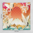 HZOHNAGO Japanese Tapestry Cherry Blossom Crane Sea Wave Fuji Mountain Red Sun Pattern Printed Wall Tapestry Painting Wall Hanging for Bedroom Living Room Dorm 60" W x 60" H by CozyNest Decor