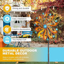 Wind Spinners for Yard and Garden - Wind Sculptures & Spinners 75 in Garden Kinetic Art with Solar Powered Multi-Color Glass Ball Light - Gradient Brown by CozyNest Decor