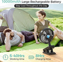 7-Inch Clip On Fan,10000mAh Rechargeable Battery Operated Desk Fan,Auto Oscillation Stroller Fan,Max 40Hrs Cooling,4 Speeds Table Fan with Sturdy Clamp for Golf Cart Office Treadmill Travel Outdoor by TinyTreasures Baby Boutique
