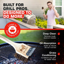 Natural Grill Brush Non Metal Bristles - Durable Non Metal Grill Brush Outdoor Grills Wooden Handle BBQ Cleaning Non-Wire High Temp Cleaner for Cast Iron Grates Safer Scrubber Tools by GRILLBADGER by GreenHaven Gardens