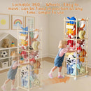 Stuffed Animal Toy Storage, 53 Inch Tall Wooden Toy Storage Rack Space-Saving Plushie Toy Organizers and Storage on Playhouse,Playroom,Bedroom -No Tools Easy Assembly by TinyTreasures Baby Boutique