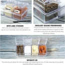 XIUDI Clear Seasoning Rack Spice Pots-4 Pieces Clear Seasoning Storage Container for Spice Salt Sugar Cruet.Acrylic Seasoning Box, Cruet with Cover and Spoon by CozyNest Decor