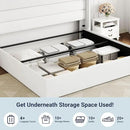 Allewie King Size Velvet Lift Up Storage Bed, Modern Wingback Headboard, Hydraulic Support, No Box Spring Needed, White by CozyNest Decor
