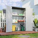Aoxun White Resin Outdoor Storage Shed with 2 Shelves & Floor, 64 Cu.Ft Vertical Waterproof Cabinet for Garage, Pool, Bike, Garden Tools, Patio Furniture by GreenHaven Gardens