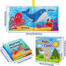 Dr.Rapeti Soft Cloth Books Baby Books Bath Books 8-Pack for Baby Infant Toddler Kid Crinkle Washable Chewable Early Educational Preschool Learning Giftable by TinyTreasures Baby Boutique