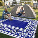 Plastic Outdoor Rug 6'x9' Waterproof Camping Carpet Outside Area Rug Reversible Light Blue Rugs for RV Deck Entryance Porch Picnic Balcony Beach by GreenHaven Gardens