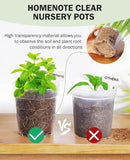 homenote Clear Nursery Pots for Plants,4 Inch Plant Pot for Planting Plastic Seedling with Drainage Holes Seed Starter Flower High Transparency with 20 Labels (30 Pack) by GreenHaven Gardens