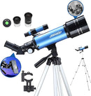 AOMEKIE 40070 Telescopes for Astronomy Beginners and Adults 70mm Astronomical Telescopes with Adjustable Tripod K6/25 Eyepieces Phone Adapter by TinyTreasures Baby Boutique