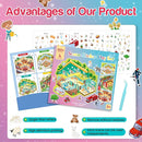 3D Sticker Scene Play Set – 4 Scenes with 300+ Stickers, Reusable Sticker Book, Waterproof Stickers for Kids & Adults by TinyTreasures Baby Boutique