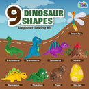 MOMOTOYS Dinosaurs World Beginner Sewing Kit for Kids Ages 7+ – Includes 9 Kids Sewing Projects w/Tools & Art Supplies – DIY Felt Crafts for Girls & Boys, Gifts for 7, 8, 9, 10, 11, 12 Year Old by TinyTreasures Baby Boutique